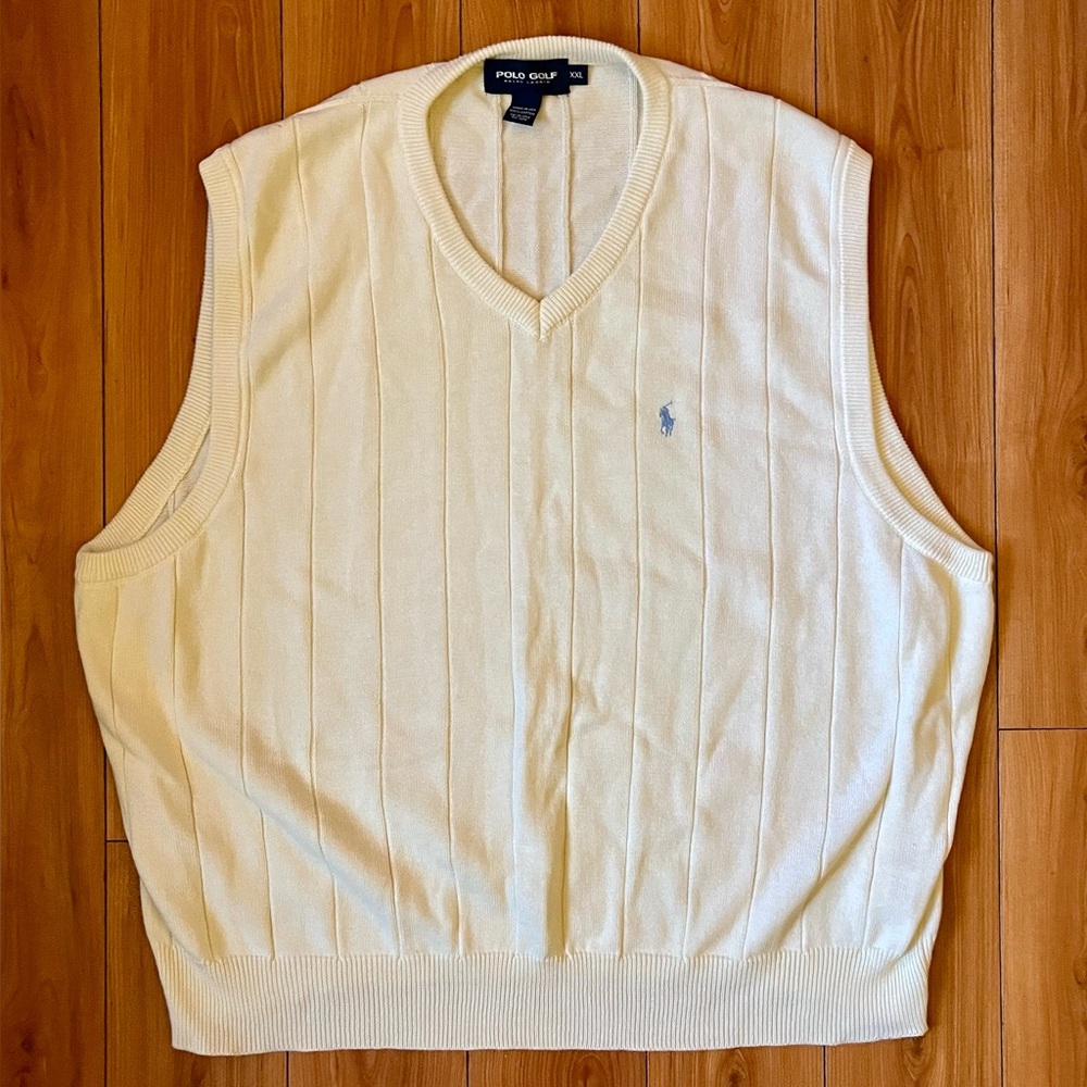 Ralph Lauren Polo Golf Ivory V-Neck Sweater